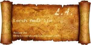 Lerch Amália névjegykártya