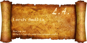 Lerch Amália névjegykártya